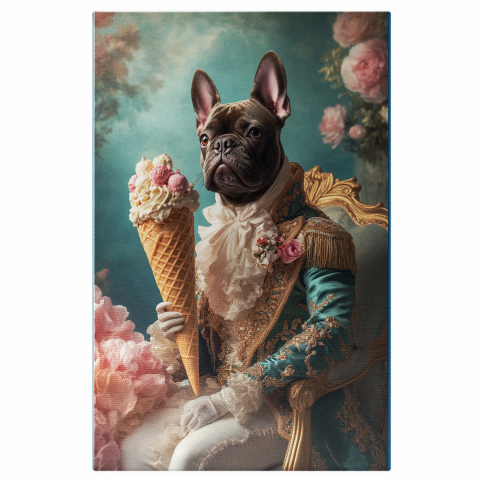 Abstract - Rege pe Tron cu Cornet de Înghețată și Ținută RegalăMarime 40x25CM