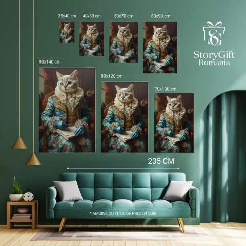  Tablou Canvas Personalizat Rege Pe Tron Cu Scrisori Și Detalii AuriiMarime 120x80CM [5]