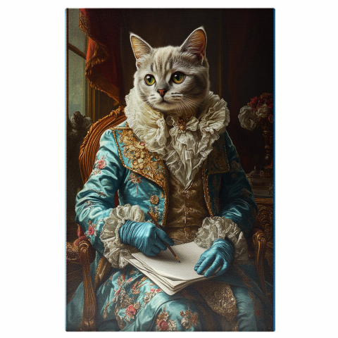 Personalizate cu Animalul Tau -  Tablou Canvas Personalizat Rege Pe Tron Cu Scrisori Și Detalii AuriiMarime 140x90CM