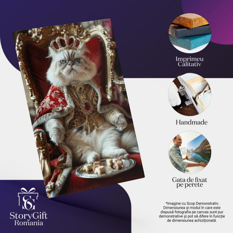 Tablou Canvas Regina Felinelor Prietenoase, Marime 40x25CM [1]