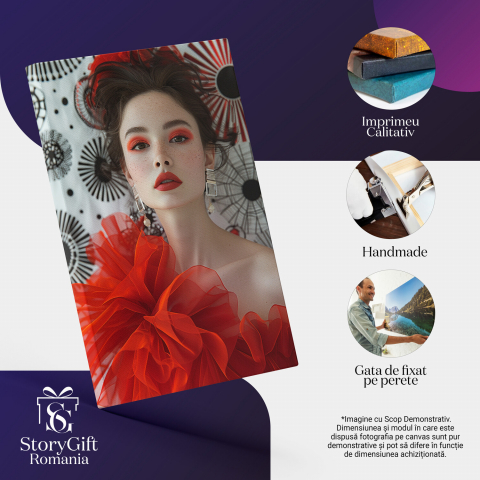 Regina Hainelor și a Machiajului Roșu - Eterna Flacără a Creativității, Marime 40x25CM [1]