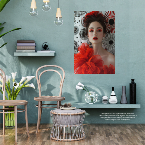 Regina Hainelor și a Machiajului Roșu - Eterna Flacără a Creativității, Marime 40x25CM [2]