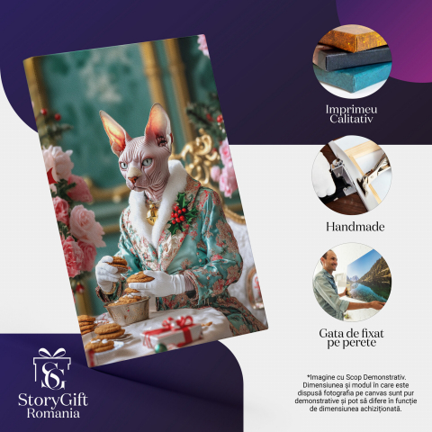  Tablou Canvas Personalizat Regina Iernii Cu Jachetă Elegantă Și PrăjituriMarime 40x25CM [3]