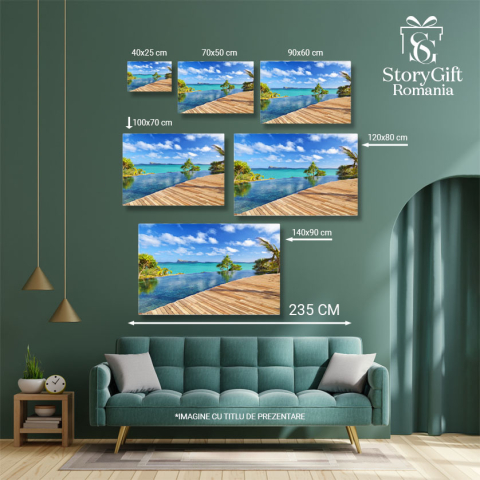 Tablou Canvas - Relaxare de Lux la Piscina unui Resort din Insulele Maldive 40x25CM [4]