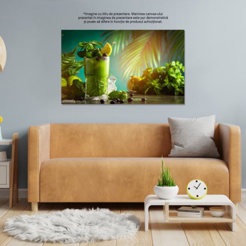 Tablou Canvas Cocktail cu Afine – Artă pentru Bar și Băuturi Stilate, Marime 40x25CM [3]