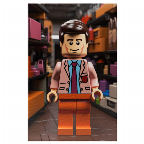 Tablou Canvas - Responsabil Magazin Lego Verificând Așezarea Produselor, Marime 40x25CM