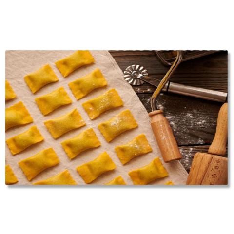 Mâncare - Tablou Canvas: Retete Italienesti - Paste Tortellini Cu Branza Ricotta 40x25CM