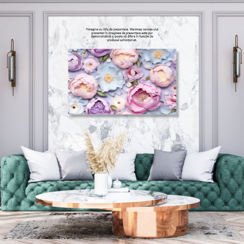 Tablou Canvas: Rezultatul creativității, flori din hârtie - Eleganță florală 40x25CM [2]