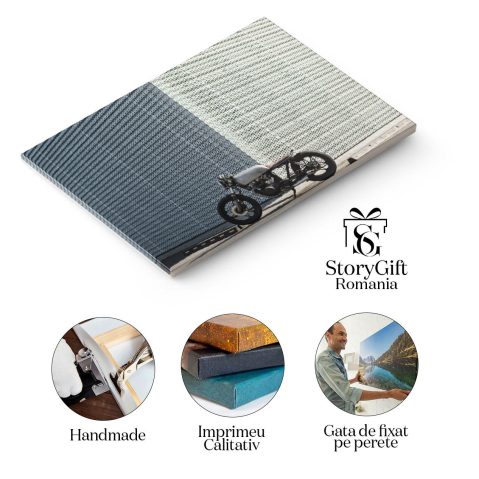 Tablou Canvas Ride in Style: Motocicleta Retro Cafe Racer, Viteza, Aventura, Libertate 5044 40x25CM [1]