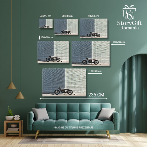 Tablou Canvas Ride in Style: Motocicleta Retro Cafe Racer, Viteza, Aventura, Libertate 5044 40x25CM [4]