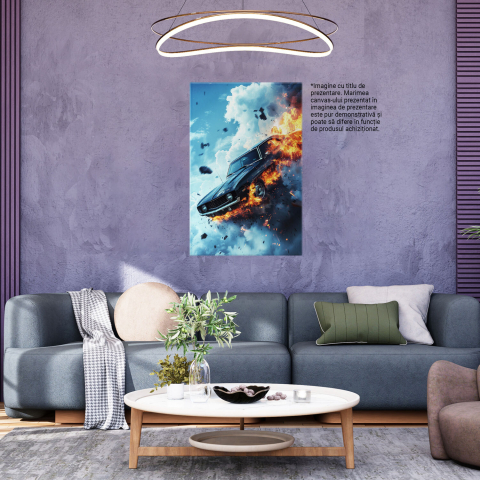 Tablou Canvas - Roți Înfierbântate deasupra Norilor Furioși: Cascadorie în Cer, Marime 40x25CM [2]