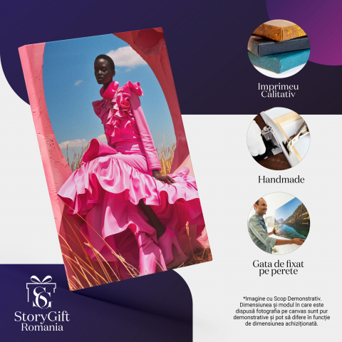 Tablou Canvas Roz prin Savana, Marime 40x25CM [1]