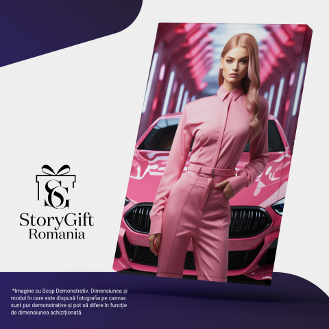 Tablou Canvas - Rozul Magic Barbie și Secretul Mașinii Decapotate Fermecate, Marime 40x25CM [3]