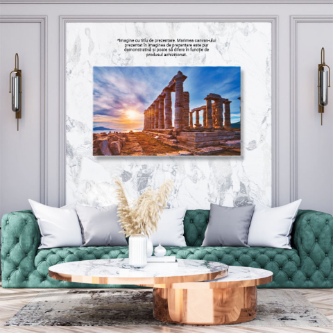Tablou Canvas - Ruinele la Capul Sounion, Grecia: Istorie si Arheologie la Apus 40x25CM [2]