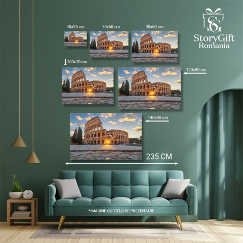 Tablou Canvas: Ruinele Romei - Bucurie pentru Calatori 40x25CM [4]