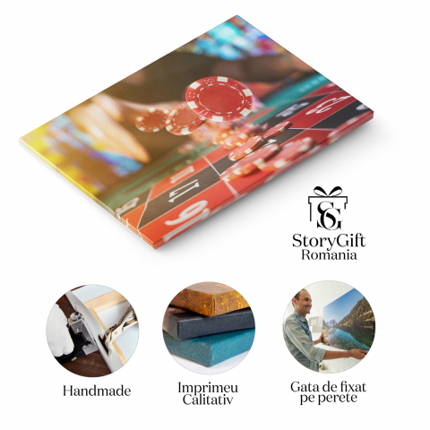 Tablou Canvas: Ruleta Vieții – O Metaforă a Norocului și Deciziilor, Marime 40x25CM [1]