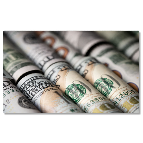 Diverse - Tablou Canvas Rulouri de Bancnote de Dolari, America, dolar, bani, finante, bogatie 3789 40x25CM