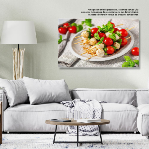 Tablou Canvas: Salata Caprese, Aroma Mediterranean? - Fresh, Basil, Mozzarella 40x25CM [2]