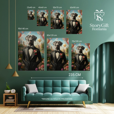  Tablou Canvas Personalizat Valentine's Day Cu Flori Roz Și PapionMarime 40x25CM [5]