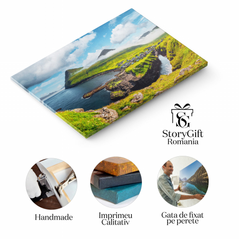 Viață Rurală în Insulele Feroe - Simplitatea Naturii, Marime 40x25CM [1]