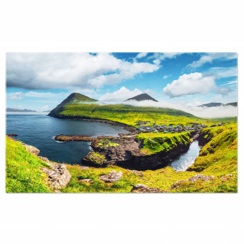 Peisaj - Viață Rurală în Insulele Feroe - Simplitatea Naturii, Marime 40x25CM
