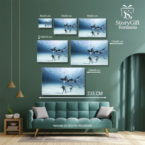 Tablou Canvas Scufundatori pe Fundul Marii, recreere, scufundare, hobby, subacvatic 4917 40x25CM [4]