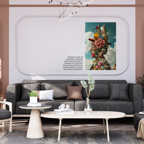 Sculptură Florală cu Castel în Ruine la Malul Mării - Pictură Digitală, Marime 40x25CM [3]