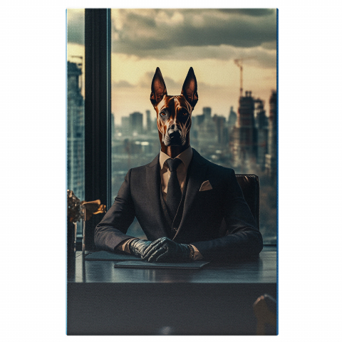Personalizate cu Animalul Tau -  Tablou Canvas Personalizat Costum Business Deasupra OrașuluiMarime 40x25CM