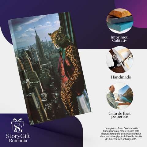 Șeful Leopard cu Vestă și Sacou – Pictură Digitală, Marime 40x25CM [1]