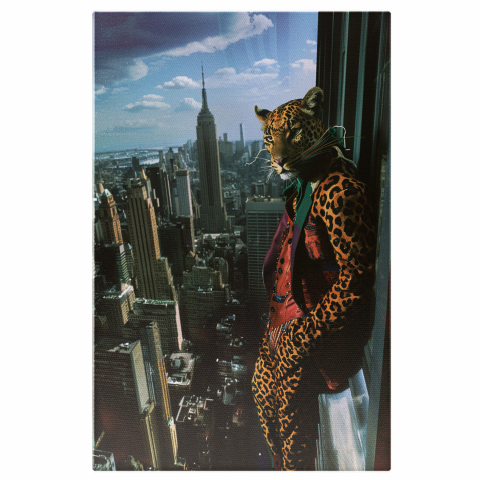 Șeful Leopard cu Vestă și Sacou – Pictură Digitală, Marime 40x25CM