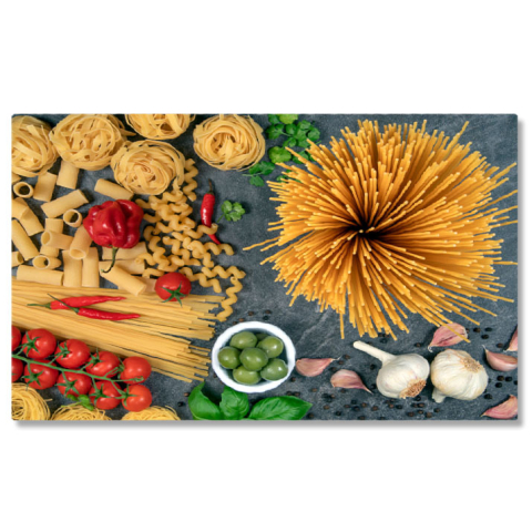 Mâncare - Tablou Canvas Selectie de Paste Italiene, Paste Uscate, mancare, paste, ingrediente, Italia, bucatarie. 3980 40x25CM