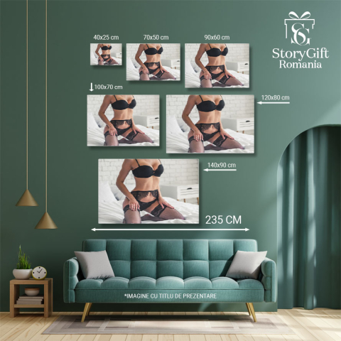 Tablou Canvas - Senzualitate in Dormitor: Explorand Eleganta Feminina 40x25CM [4]