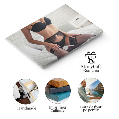 Tablou Canvas - Senzualitate in Dormitor: Explorand Eleganta Feminina 40x25CM [1]