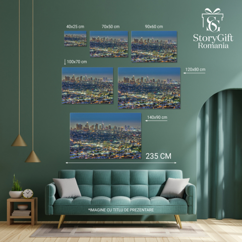 Tablou Canvas Silueta orasului Los Angeles, California, skyline, urban, peisaj urban, America 120x80CM [4]