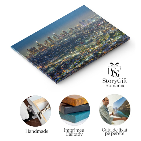 Tablou Canvas Silueta orasului Los Angeles, California, skyline, urban, peisaj urban, America 40x25CM [1]