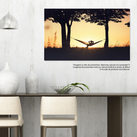 Silueta unei Fete într-un Hamac între Copaci - Relaxare în Natură, Marime 40x25CM [2]