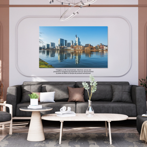 Skyline Frankfurt cu Râul Main și Clădiri 2023, Marime 40x25CM [2]