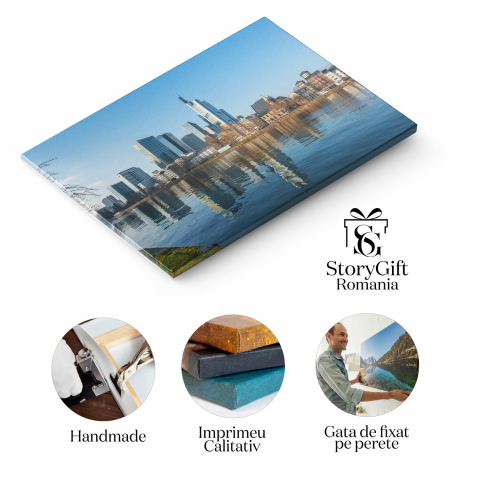 Skyline Frankfurt cu Râul Main și Clădiri 2023, Marime 40x25CM [1]