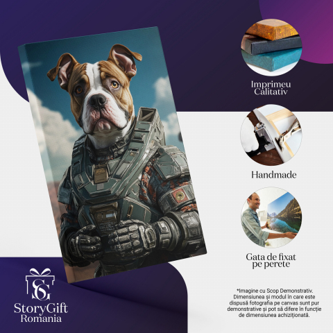  Tablou Canvas Personalizat Soldat American Cu Uniformă De Robot Și ArmăMarime 40x25CM [3]