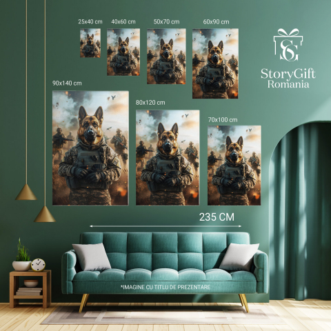  Tablou Canvas Personalizat Soldat American Pe Frontul De Luptă Cu ArmeMarime 40x25CM [5]