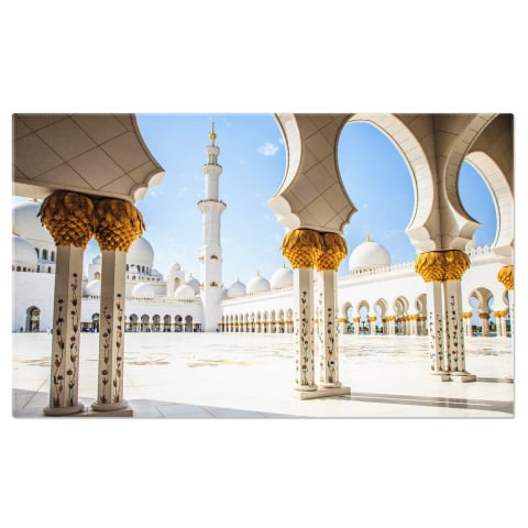 Atracții Turistice - Tablou Canvas: Splendoarea Arhitecturală a Moscheei Sheikh Zayed, Marime 40x25CM