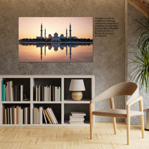 Tablou Canvas: Reflexia Splendorii Moscheei Sheikh Zayed, Marime 40x25CM [2]