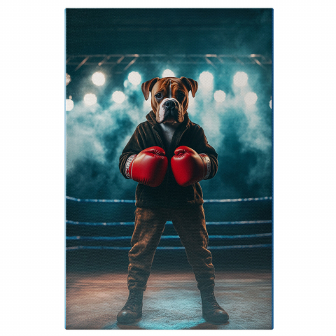 Sport -  Tablou Canvas Personalizat Box Hip-Hop Pe Ring Cu Mănuși RoșiiMarime 40x25CM