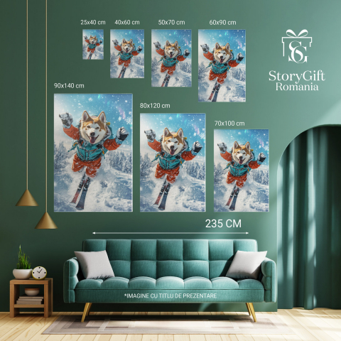 Tablou Canvas Personalizat Sportiv Pe SchiuriMarime 40x25CM [5]