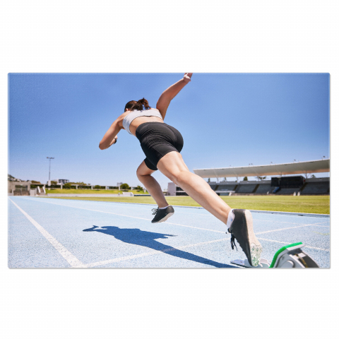 Sport - Tablou Canvas Start în Cursă: Alergători în Antrenament, Marime 40x25CM