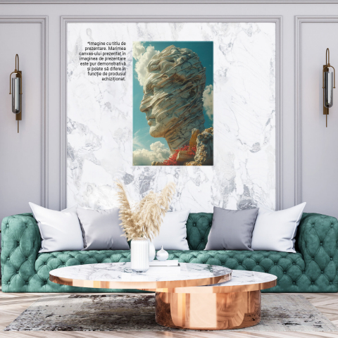 Statuie Chip Masculin pe Vârful unei Stânci cu Floricele Roz, Marime 40x25CM [2]