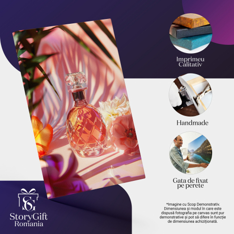 Tablou Canvas Sticluta cu Parfum de Lux - Esența Florală Care Captivează, Marime 70x50CM [1]