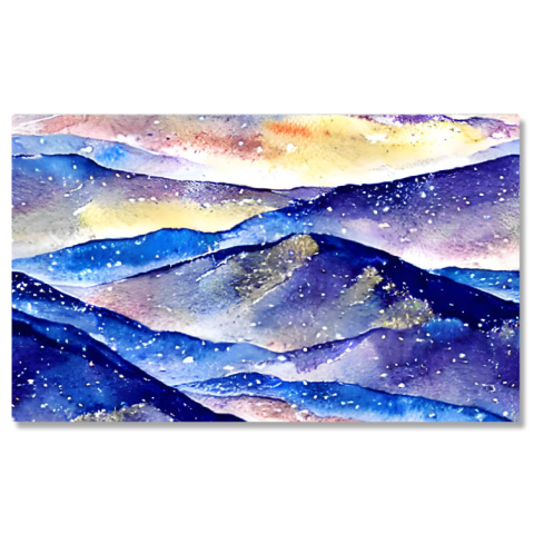 Diverse - Tablou Canvas: Stil contemporan realizat din pensulă - Munți în culori abstracte 40x25CM