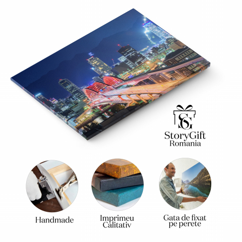 Tablou Canvas: O Perspectivă Urbană asupra Străzilor Aglomerate ale Asiei, Marime 40x25CM [1]