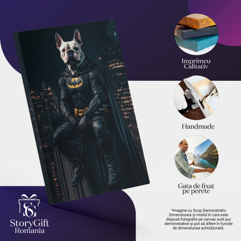  Tablou Canvas Personalizat Batman Deasupra Orașului VegheazăMarime 40x25CM [3]